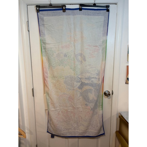Summer Up! Riviera Van Beers Rainbow Tropical Fish Coral Reef Beach Towel Cotton - Picture 3 of 5